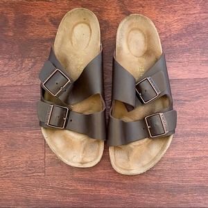 Birkenstock Arizona Brown Leather Birko Flor Sandals Size 7